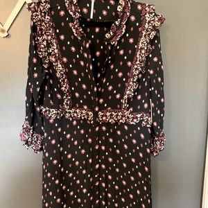 Free people black combo dress NWT